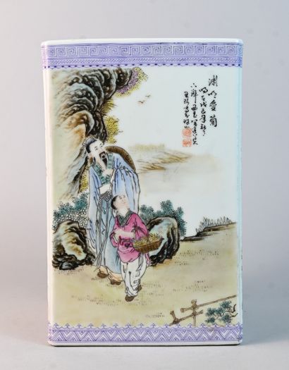 Porte-pinceaux en porcelaine chinoise, dans...