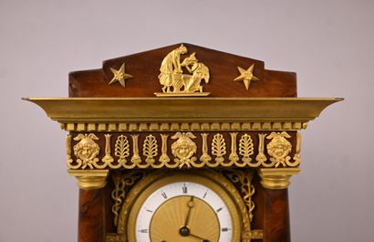 Empire period portico clock in mahogany and...