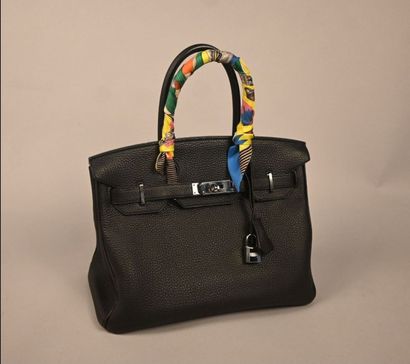 Hermès Birkin 30 in black grained leather,...