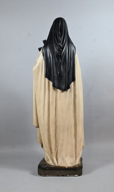Religious statue in polychrome plaster, Sainte...