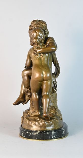 Sculpture in patinated bronze after H. Moreau,...