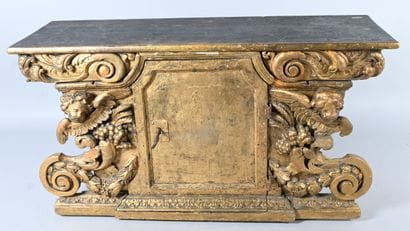 Baroque Tabernacle in carved and gilded wood,...