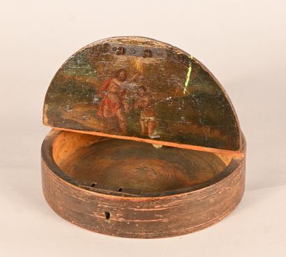 Painted wooden collection box, 18th century
Turned...