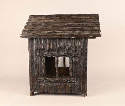 Black Forest carved wood interior kennel...