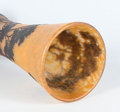Daum Nancy vase with lake landscape and tree...