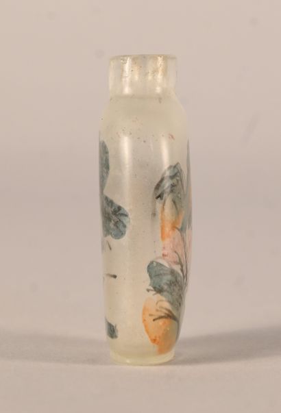 Internally painted glass snuff bottle with...