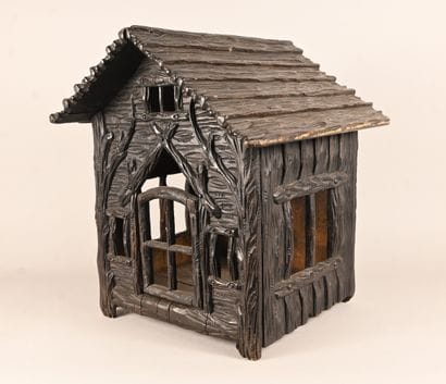 Black Forest carved wood interior kennel...