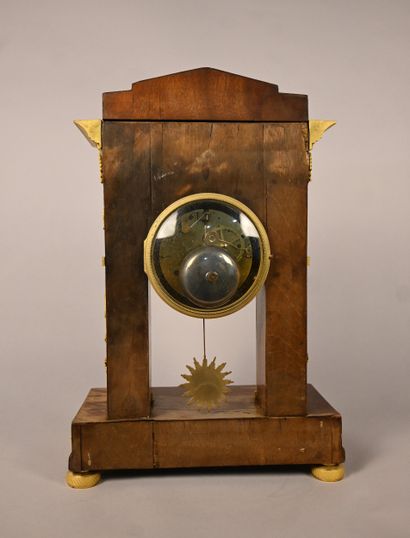 Empire period portico clock in mahogany and...