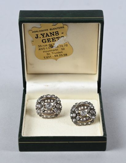 Pair of gold-on-silver 'Belle Époque' style...