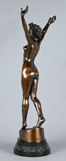 Youth, bronze statue of a nude female figure...