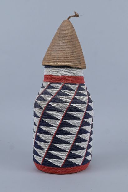 Tutsi beaded milk bottle with original lid...