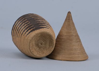 Tutsi agaseke with conical lid - Rwanda -...