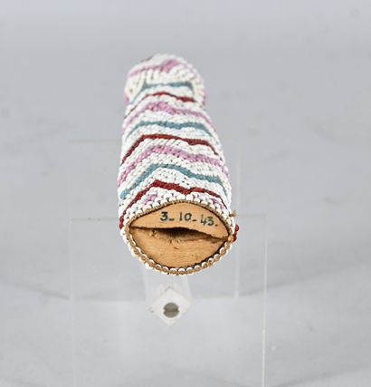 Two Rwanda Tutsi beaded knives - glass bead...