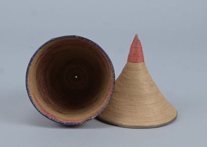 Tutsi Agaseke basket with red decoration...