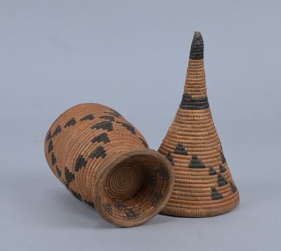 Tutsi agaseke on pedestal with geometric...