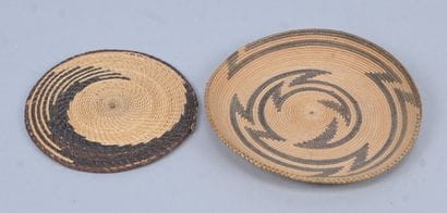 Two miniature Tutsi wickerwork dishes - Rwanda,...