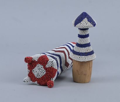 Tutsi wooden straw holder covered with glass...