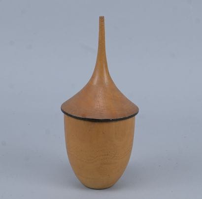 Wooden covered pot inspired by Tutsi baskets...