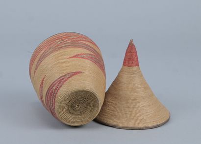 Tutsi Agaseke basket with red decoration...