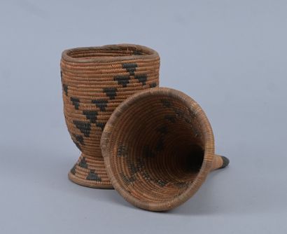 Tutsi agaseke on pedestal with geometric...