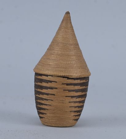 Tutsi agaseke with conical lid - Rwanda -...
