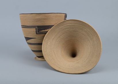 Large Tutsi Agaseke basket with conical lid...