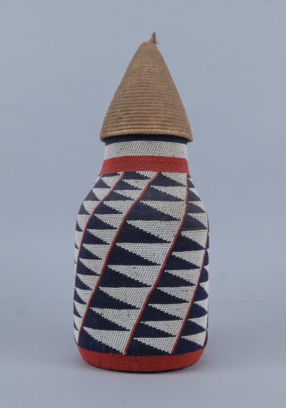 Tutsi beaded milk bottle with original lid...