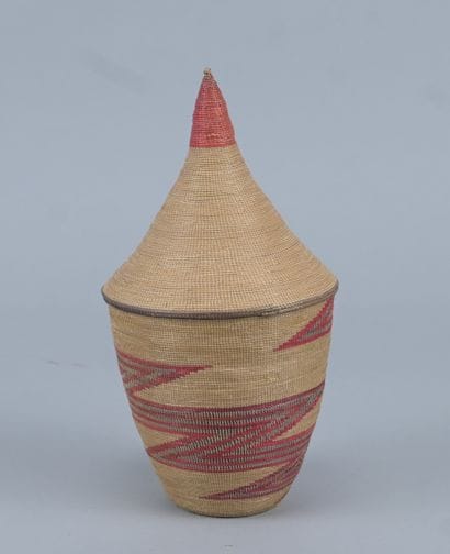 Tutsi Agaseke basket with red decoration...