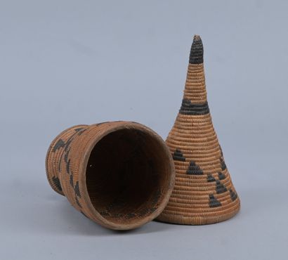 Tutsi agaseke on pedestal with geometric...