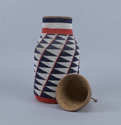 Tutsi beaded milk bottle with original lid...