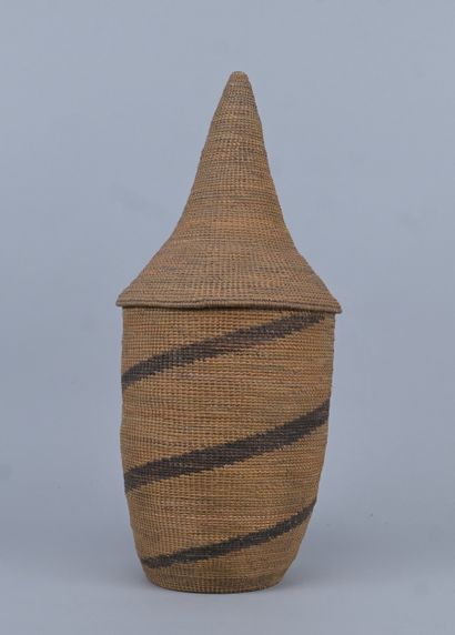 Tutsi agaseke with conical lid - Rwanda -...