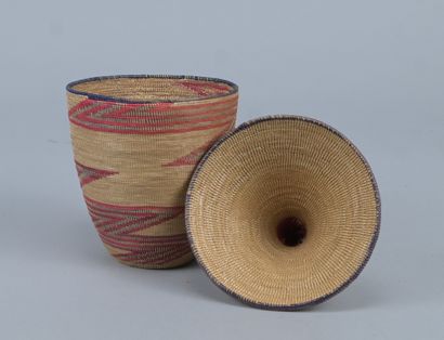 Tutsi Agaseke basket with red decoration...