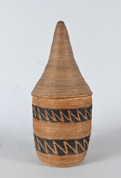 Large Tutsi agaseke Rwanda - woven basketry,...