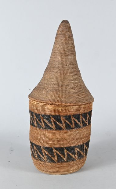 Large Tutsi agaseke Rwanda - woven basketry,...