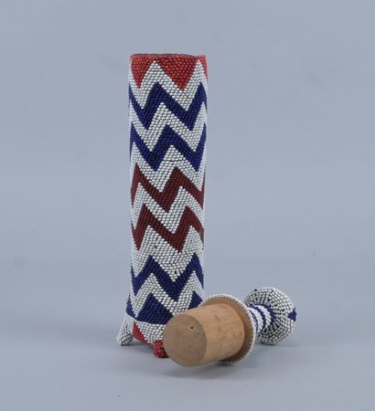 Tutsi wooden straw holder covered with glass...