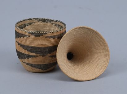 Tutsi agaseke with black geometric decoration...