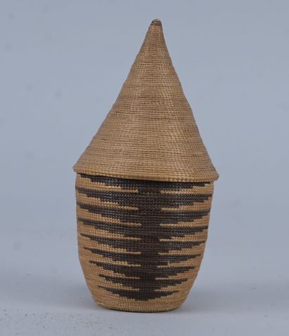 Tutsi agaseke with conical lid - Rwanda -...