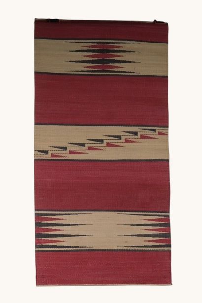 Tutsi wall mat in raffia with geometric design...