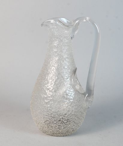 Carafe en verre craquelé attribuée à Boston...