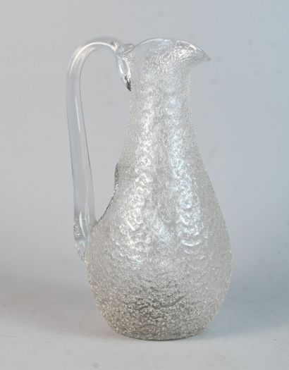 Carafe en verre craquelé attribuée à Boston...