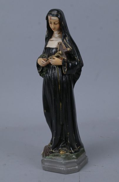 Saint Rita of Cascia, polychrome plaster...