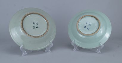 Paire d’assiettes en porcelaine du Vietnam...
