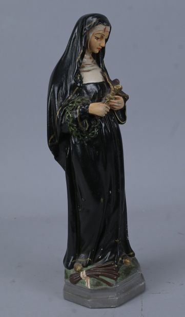 Saint Rita of Cascia, polychrome plaster...