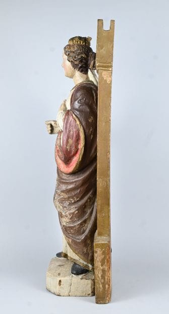 Saint Barbara, oak sculpture, Flanders 17th...