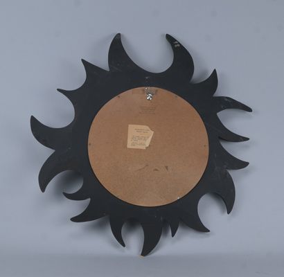Miroir soleil convexe vintage en résine et...