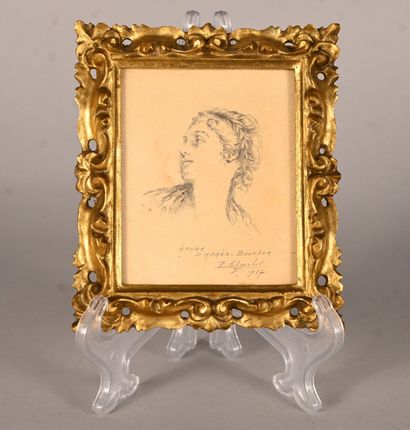 Étude de portrait féminin d’après François...