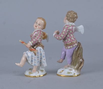 Paire de figurines en porcelaine de Meissen...