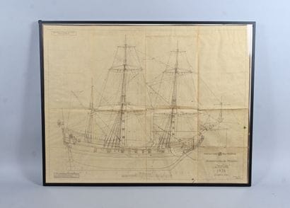 Plan de navire « Berlin » 1674 – Eau-forte...