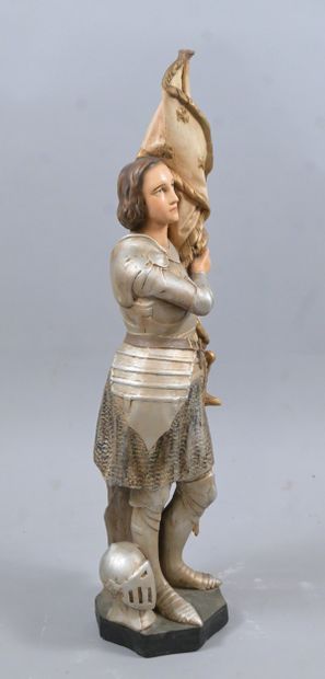 Joan of Arc, polychrome plaster religious...