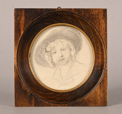 Portrait de jeune fille au chapeau par Dunas,...